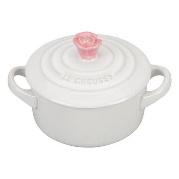 Le Creuset Other - RARE Le Creuset Mini Cocotte w Pink Flower Handle